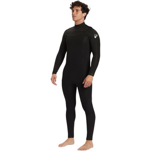 2023 Quiksilver Hommes Everyday Sessions 5/4/3mm GBS Chest Zip Combinaison Noprne EQYW103164 - Black